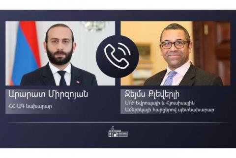 Ararat Mirzoyan James Cleverley ile telefon görüşmesinde bölgesel güvenlik ve istikrar konularına değindi