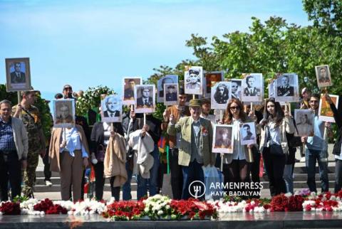 "Immortal Regiment" march dedicated to the heroes participating the Great Patriotic War held in Yerevan