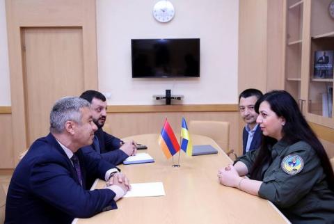 Büyükelçi Karapetyan, Ukrayna İçişleri Bakan Yardımcısı Mari Hakobyan ile görüştü
