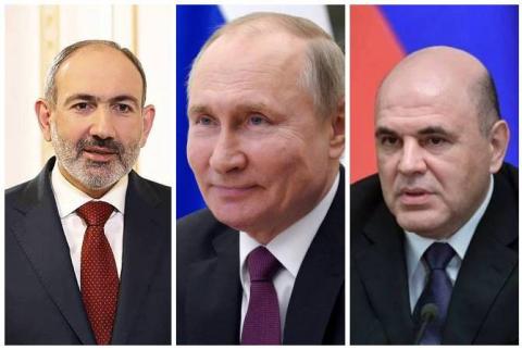 Pachinian a adressé des messages de félicitations à Vladimir Poutine et à Mikhaïl Michoustine