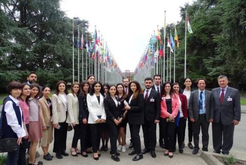 Future Armenian diplomats travel to United Nations in Geneva to learn about good practices on human rights 