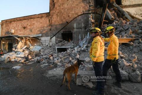 Husband and wife rescuers, with two SAR Belgian Malinois dogs, race against time to find survivors in Yerevan blast 