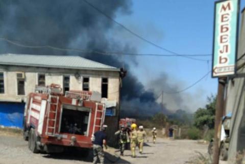 Stepanakert'teki oksijen ekipmanları atölyesinde yangın çıktı