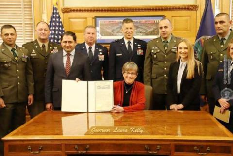 مناقشة آفاق التعاون بين لواء حفظ السلام الأرمني والحرس الوطني الأمريكي لكانساس
