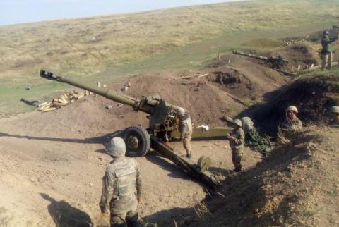 ВС Азербайджана начали интенсивный обстрел армянских позиций из артиллерии. противник использует БПЛА