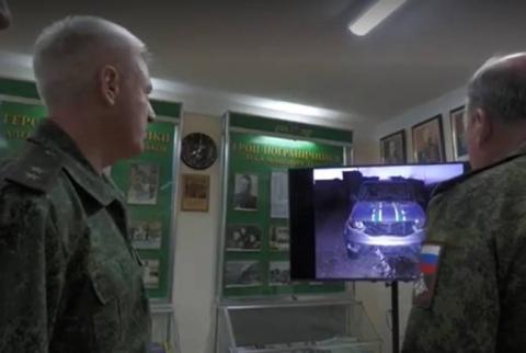 Images of Azeri shelling targeting Russian FSS Border Guard checkpoint in Armenia presented to CSTO Chief of Joint Staff