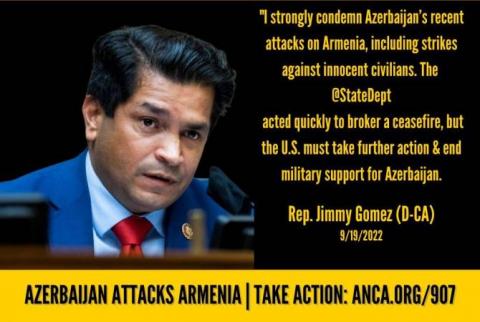 Congressman Jimmy Gomez calls on U.S. to end military support to Azerbaijan following attack on Armenia