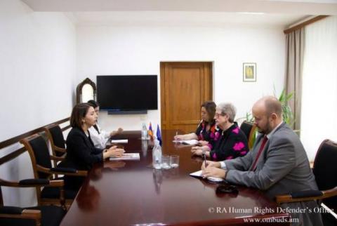 La Défenseuse des droits de l'homme a reçu la cheffe de la délégation de l'UE en Arménie, Mme Andrea Wiktorin 