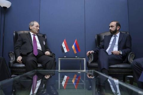 Los cancilleres de Armenia y Siria discutieron en Nueva York temas de seguridad y estabilidad regional