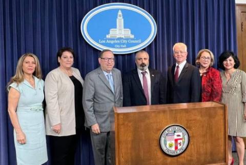 Artsakh’s FM David Babayan participates in the Los Angeles City Council Session
