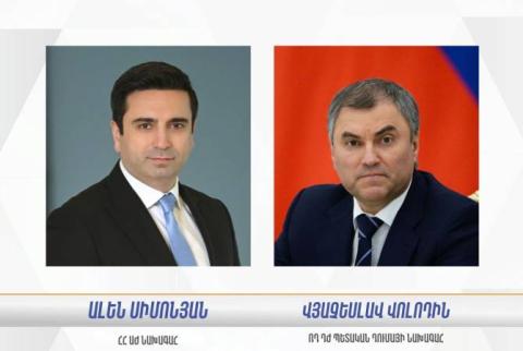 Alen Simonyan effectuera une visite officielle à Moscou à l'invitation de Vyacheslav Volodin