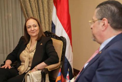 Meeting with Costa Rica’s President, Armenian Ambassador presents current complex situation in South Caucasus