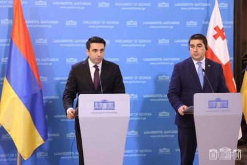 Armenia greatly interested in establishment of strategic partnership with Georgia, Parliament Speaker says in Tbilisi