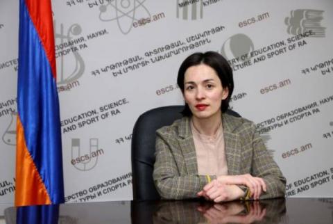 Zhanna Andreasyan nommée ministre de l'Éducation, des Sciences, de la Culture et des Sports