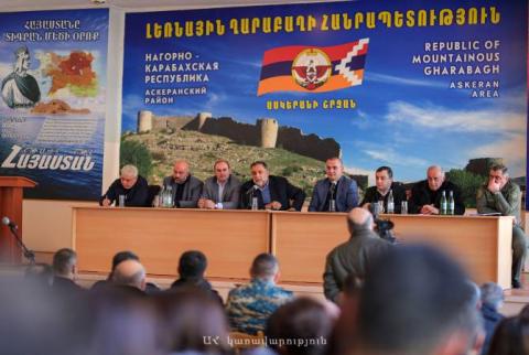 Сохранение Арцаха армянским – дело достоинства всего армянского народа: Рубен Варданян провел встречу в Аскеране