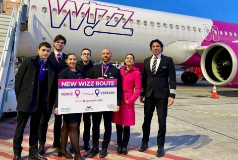 Запущен рейс авиакомпании Wizz Air по маршруту Венеция-Ереван-Венеция