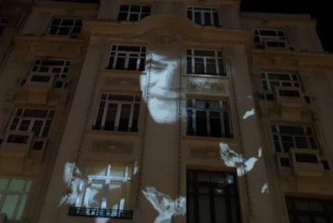 Hrant Dink'in ölümünün üzerinden 16 yıl geçti: Agos’un eski binasına Dink'in silüeti ve güvercin görüntüleri yansıtıldı