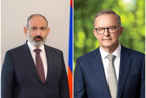 Armenian PM congratulates PM Anthony Albanese on Australian national holiday, expresses hope for intensification of ties