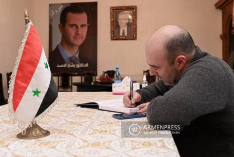 Embassy of Syria in Armenia opens condolence book 