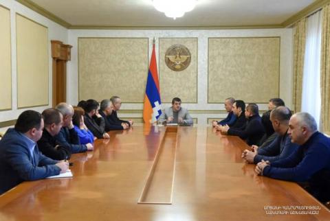 President of Artsakh meets with the "Free Homeland-UCA" faction of the National Assembly