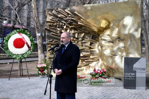 Monument commemorating victims of 2008 post-election unrest inaugurated in downtown Yerevan 