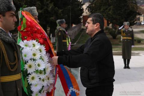 Президент Арцаха почтил память жертв Апрельской войны