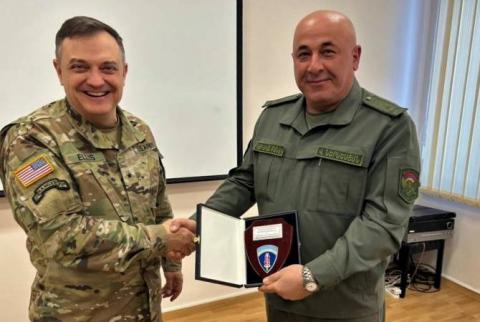 U.S. military’s Brigadier General Patrick Ellis discusses strengthening defense cooperation with Armenia in Yerevan 