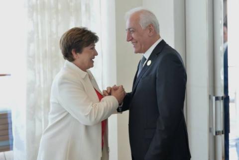 Vahagn Khatchatourian a rencontré la directrice générale du Fonds monétaire international, Kristalina Georgieva