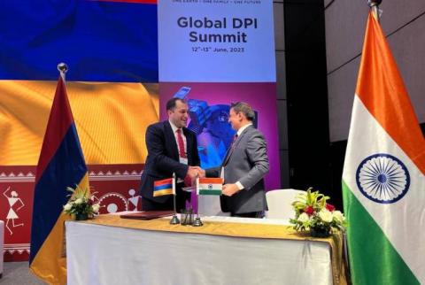 أرمينيا والهند توقعان مذكرة تفاهم في القمة العالمية للبنية التحتية الرقمية العامة 