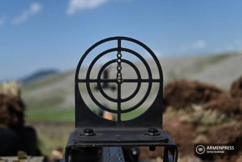 Azerbaijan opens fire from a mortar towards the harvester working in the fields in Artsakh