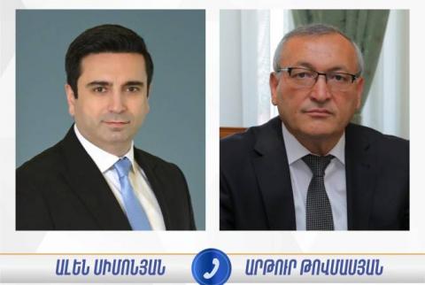 Les présidents des Assemblées nationales d'Arménie et d'Artsakh discutent de la situation en Artsakh