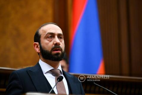 Ararat Mirzoyan: l'Azerbaïdjan transmet de nouvelles propositions sur le traité de paix