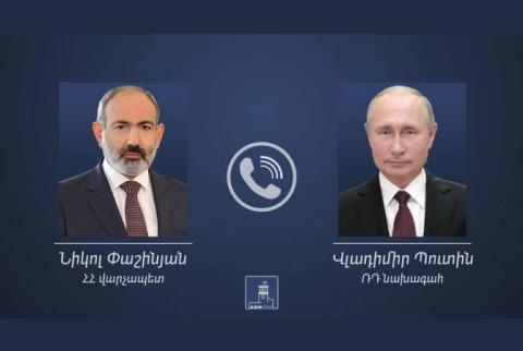 Пашинян и Путин обсудили ситуацию в Нагорном Карабахе