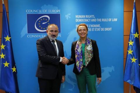 Başbakan, Strazburg'da Avrupa Konseyi Genel Sekreteri Maria Pejcinović Burić ile görüştü