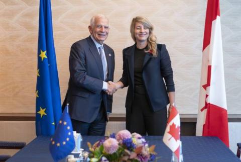 Borrell a remercié Mélanie Joly pour sa contribution à la participation du Canada à la mission de l'UE en Arménie