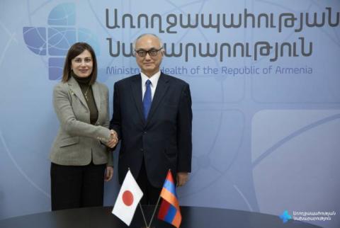 أرمينيا شريك مهم جداً لليابان-السفير الياباني فوكوشيما ماسانوري لوزيرة الصحة الأرمنية أناهيت أفانيسيان-