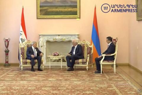 رئيس الجمهورية فاهاكن خاتشاتوريان يلتقي الرئيس العراقي عبد اللطيف رشيد الذي يزور أرمينيا في زياة رسمية 
