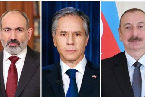 布林肯与亚美尼亚和阿塞拜疆领导人通了电话
