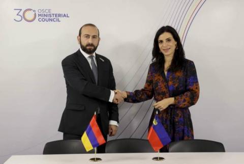 وزيرا خارجية أرمينيا وليختنشتاين يناقشان التحديات الإقليمية والتعاون