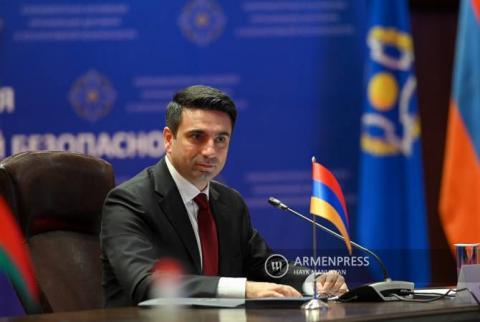 رئیس مجلس  ملی ارمنستان طی نامه ای رسمی عدم شرکت خود را در نشست سازمان پیمان امنیت جمعی اعلام کرد