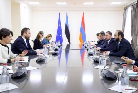 Le ministre arménien des Affaires étrangères a rencontré son homologue estonien à Erevan