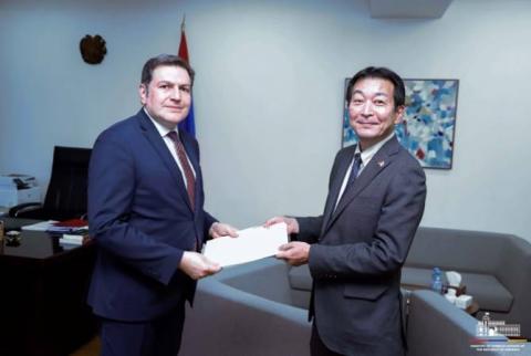 Newly appointed Ambassador of Japan handed over a copy of his credentials to the Deputy Foreign Minister of Armenia