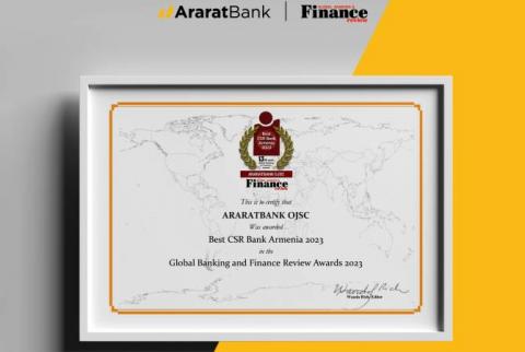 AraratBank named the Best CSR Bank in Armenia 2023