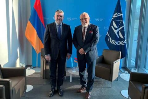 سفير أرمينيا بهولندا ورئيس المحكمة الجنائية الدولية يناقشان القضايا المتعلقة بالتنفيذ الفعال لنظام روما الأساسي