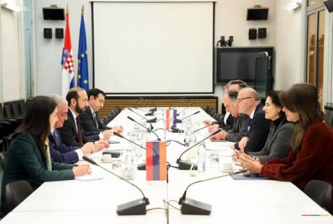 В Загребе проходит встреча министров иностранных дел Армении и Хорватии