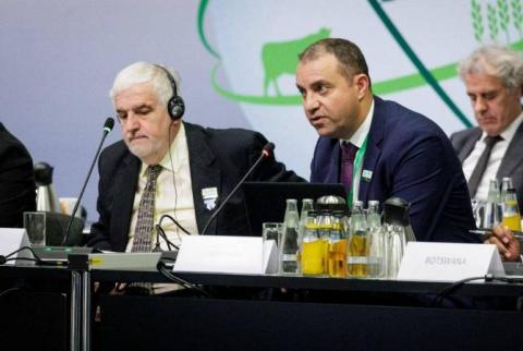 Armenia strongly condemns exploitation of food security for political goals, economy minister says at GFFA
