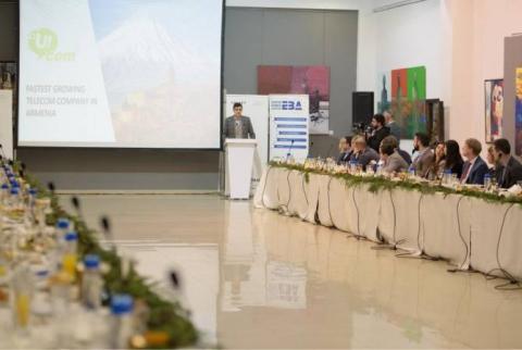 Аккредитованные в Армении послы, главы группы Galaxy и Ucom выступили на мероприятии Европейской Бизнес-Ассоциации