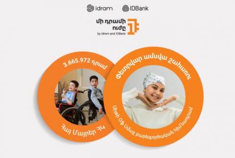 Сумма в 3 665 972 драмов направлена в благотворительный Фонд «Армянские Матери»