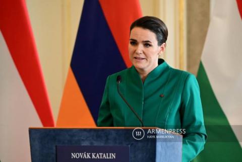 Présidente hongroise: la Hongrie est prête à intensifier ses relations avec l'Arménie  