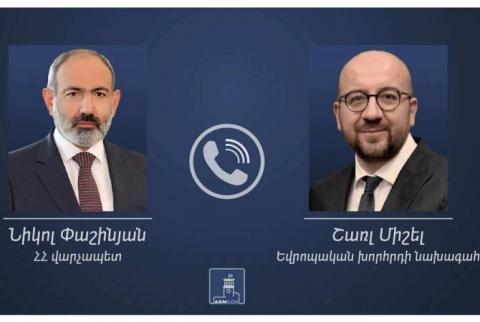 نیکول پاشینیان و چارلز میشل در خصوص مسائل روند عادی سازی روابط اارمنستان و آذربایجان گفتگو کرده اند